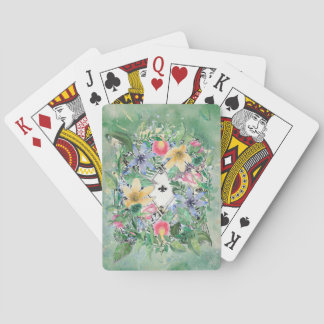 Garden Watercolor Flowers Playing Cards