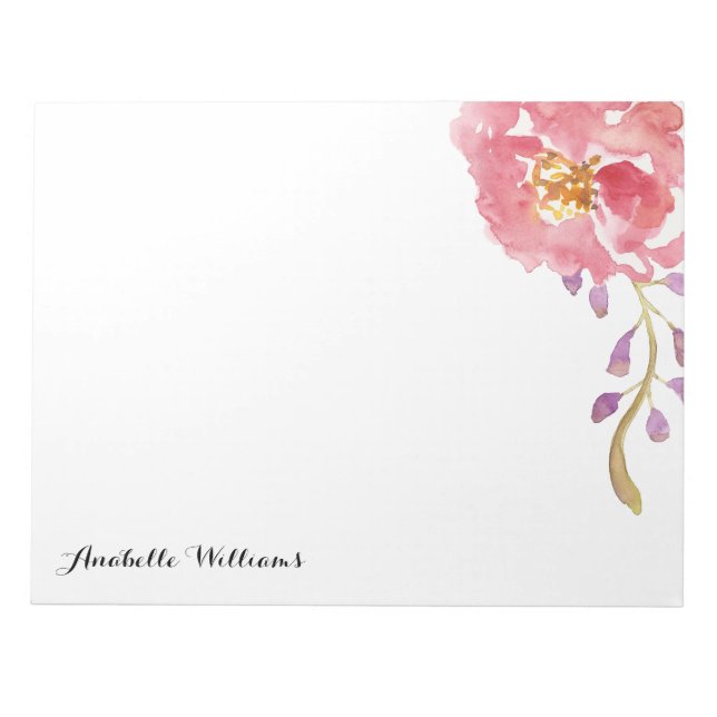 Garden Watercolor Personalised Notepad (Front)