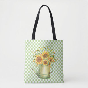Garden Watering Can Sunflowers  Tote Bag