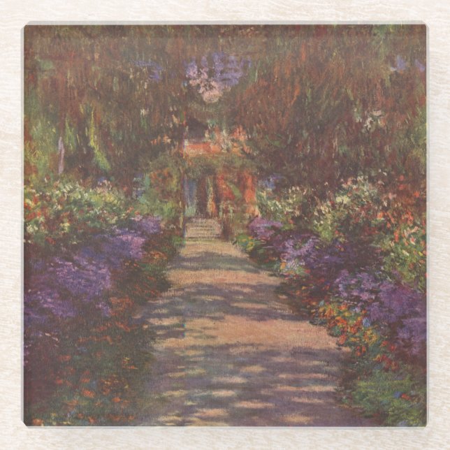 Garden Way - Claude Monet - c1902 Glass Coaster (Front)