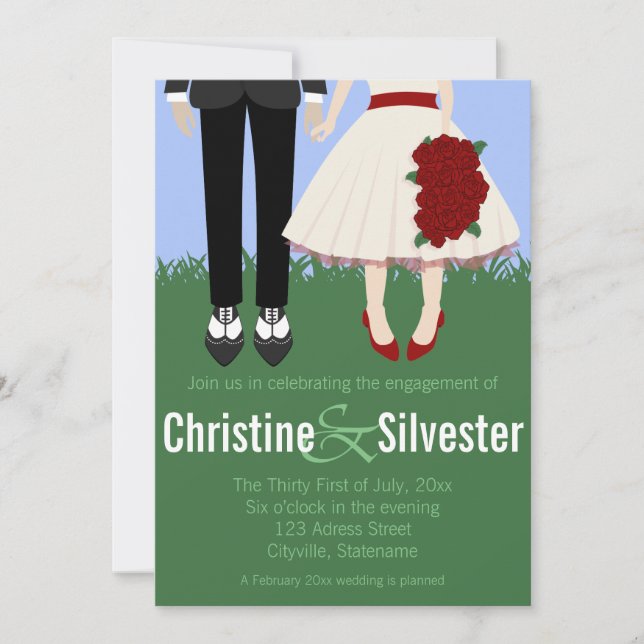 Garden Wedding, 5x7 engagement Invitation (Front)