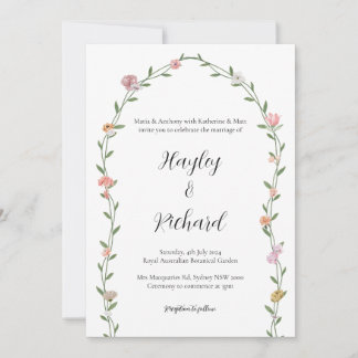 Garden Wedding Arch Floral Wedding Invitation
