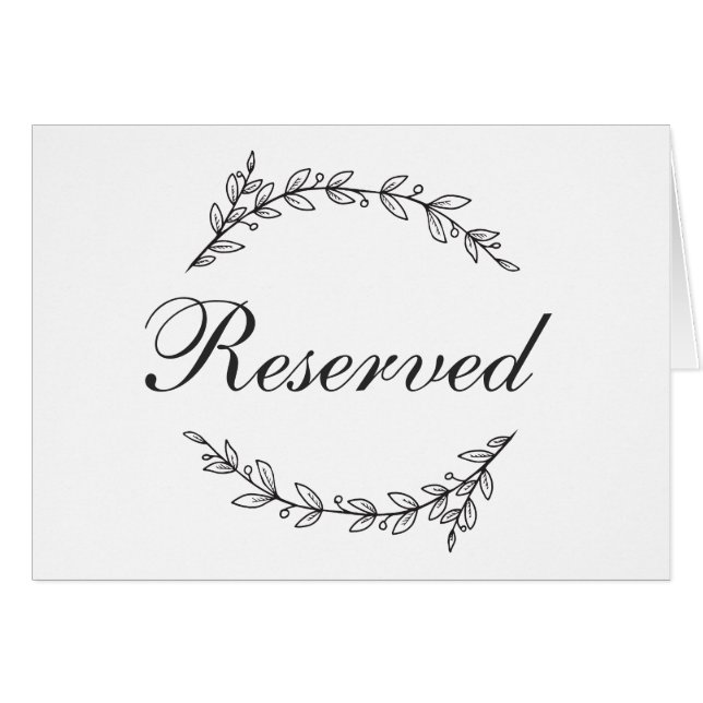 Garden wedding. Black and white botanical reserved (Front Horizontal)