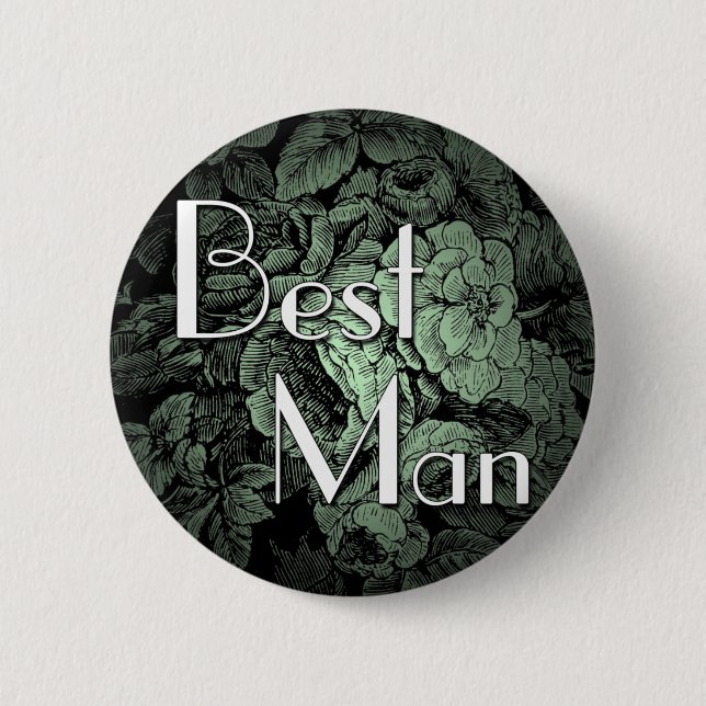 Garden Wedding Button: Best Man 6 Cm Round Badge (Front)