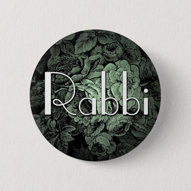 Garden Wedding Button: Rabbi 6 Cm Round Badge (Front)