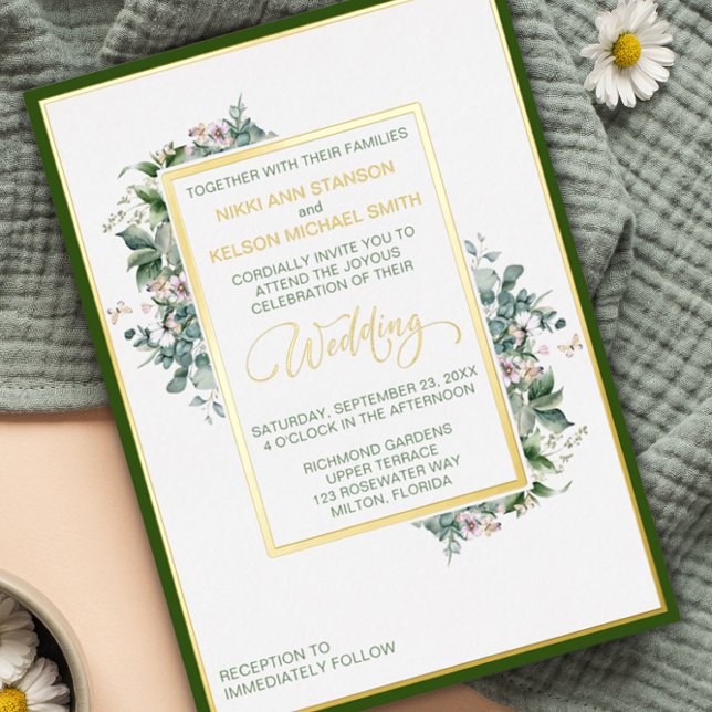 Garden Wedding Elegant Foil Invitation (Creator Uploaded)