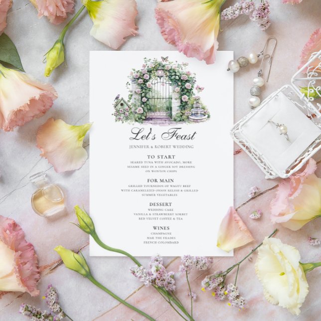 Garden Wedding Floral Arch Fountain Invitation (Creator Uploaded)