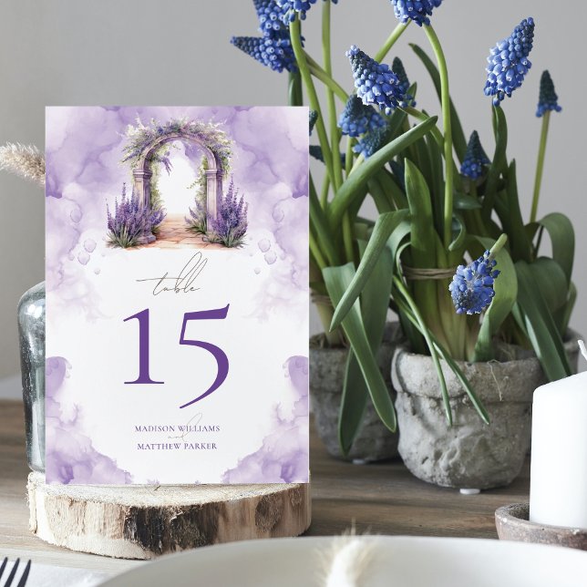 Garden Wedding Lavender Personalised Table Number (Creator Uploaded)
