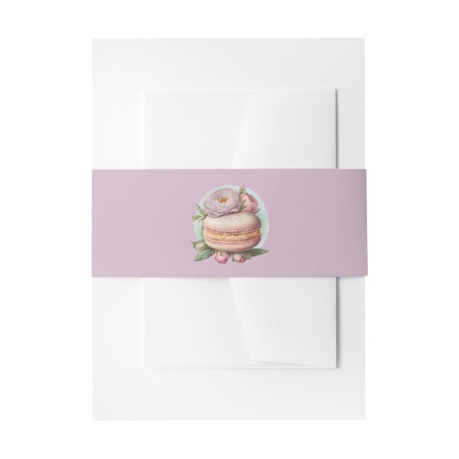Garden Wedding Macaroons Invitation Belly Band (Front Example)