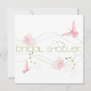 Garden Wedding Pink Lilies Bridal Shower Invitation