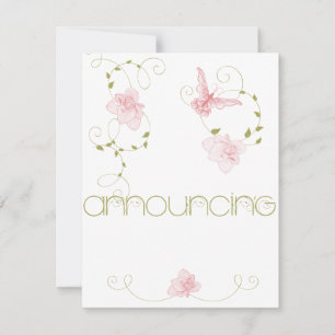 Garden Wedding Pink Lilies Engagement Announcement