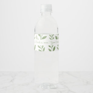 Garden Wedding Rustic Golf Course Botanical Custom Water Bottle Label