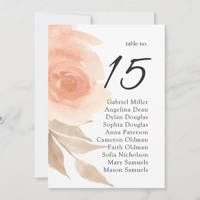 Garden wedding seating chart. Summer table plan Invitation (Front)