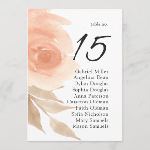 Garden wedding seating chart. Summer table plan Invitation