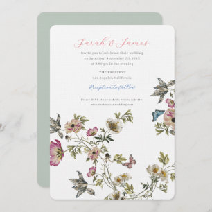 Garden Wedding Vintage Flowers Invitation