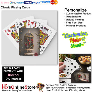 Garden Whimsy Floral Bird Cage Playing Cards