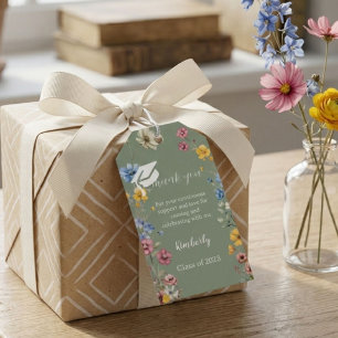 Garden Wildflower thank you Graduation party Gift Tags