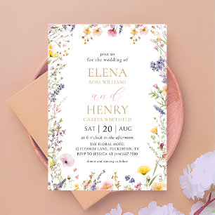 Garden Wildflower Wedding Invitation
