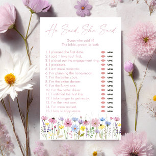 Garden Wildflowers He Said She Said Bridal Game