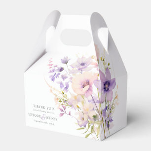 Garden Wildflowers Purple Lavender Purple Wedding Favour Box