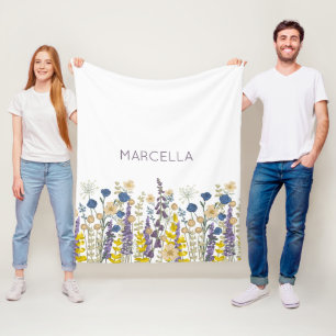 Garden Wildflowers Summer Garden Wedding Fleece Blanket