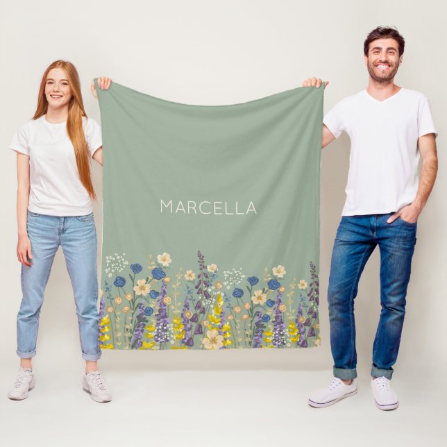  Garden Wildflowers Summer Garden Wedding  Fleece Blanket (In Situ)