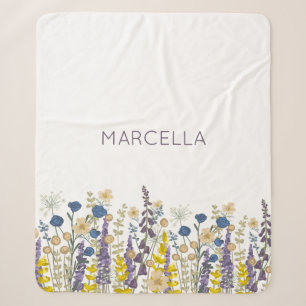 Garden Wildflowers Summer Garden Wedding Sherpa Blanket