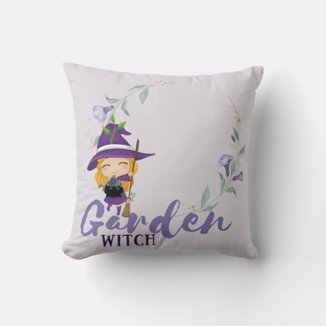 GARDEN WITCH - Personalise with text, spell, sigil Cushion (Front)