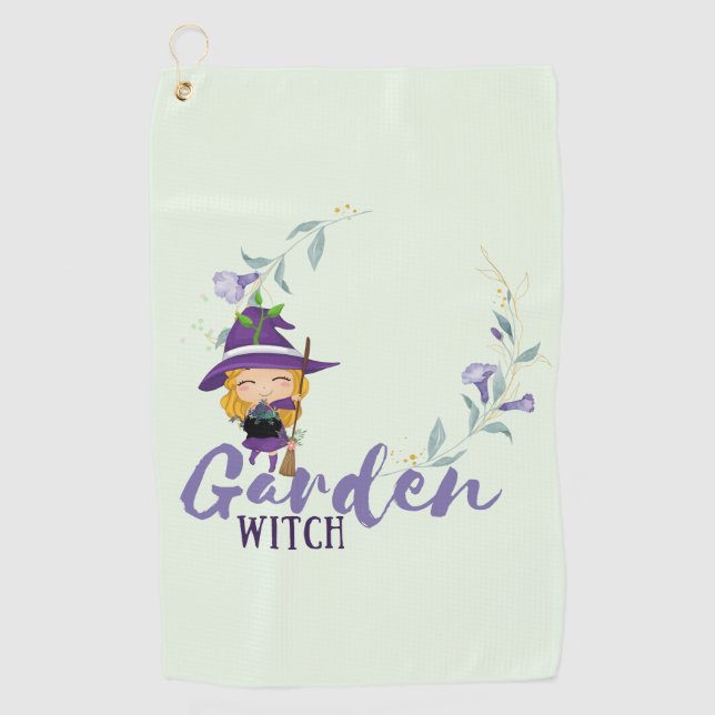 GARDEN WITCH - Personalise with text, spell, sigil Golf Towel (Front)