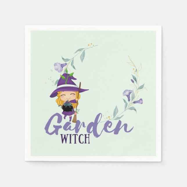 GARDEN WITCH - Personalise with text, spell, sigil Napkin (Front)