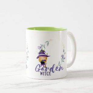 GARDEN WITCH - Personalise with text, spell, sigil Two-Tone Coffee Mug