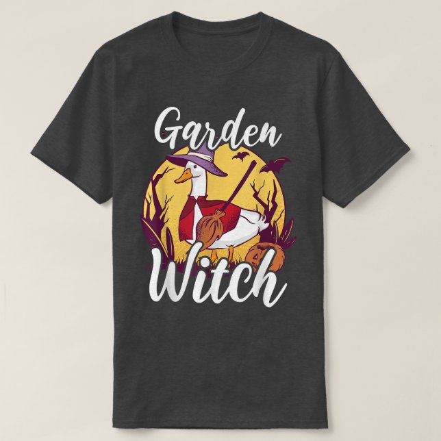 Garden Witch With A Goose 1069  T-Shirt (Design Front)
