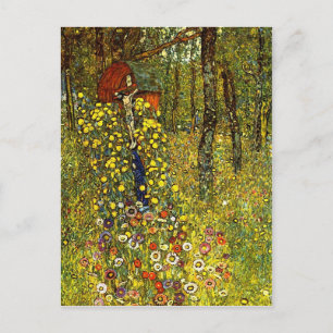 Garden with crucifix by Gustav Klimt Postcard