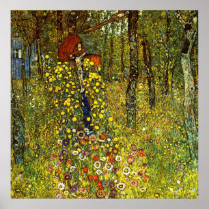 Garden with crucifix by Gustav Klimt Poster