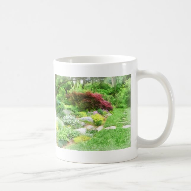 Garden With Japanese Maple Coffee Mug (Right)