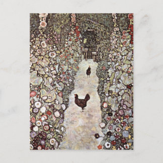 Garden with Roosters Cute Postcard