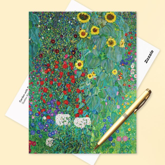 Garden with Sunflowers Gustav Klimt Postcard (Creator Uploaded)