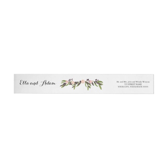 Garden Wreath - Wrap Around Return Address Label (Individual)