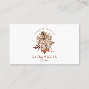 Gardener Boho Terracotta Cream Floral  Business Card