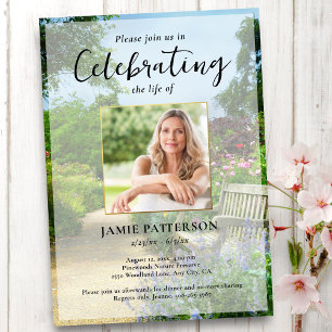Gardener, Celebration of Life Custom Photo Funeral Invitation
