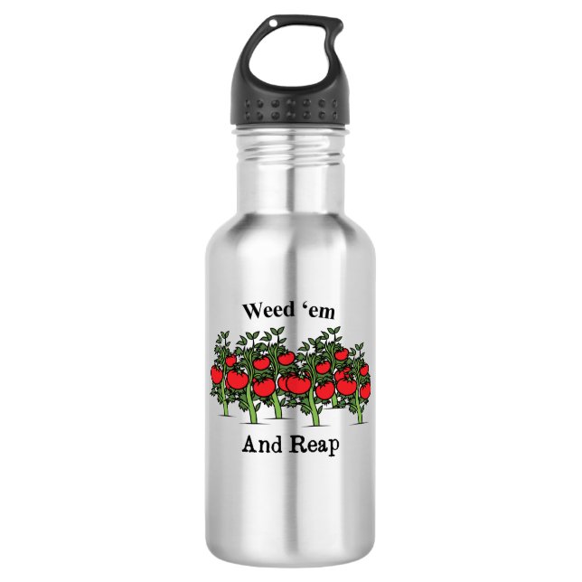 Gardener Funny Weed 'em And Reap 532 Ml Water Bottle (Front)