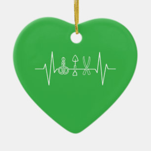 Gardener - Garden Tools Heartbeat Gardener Gift Ceramic Ornament