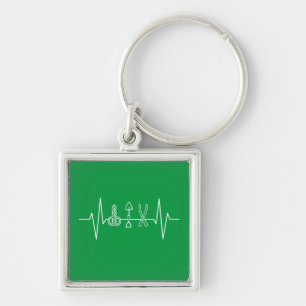 Gardener - Garden Tools Heartbeat Gardener Gift Key Ring