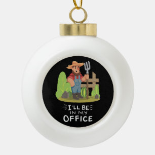 Gardener Gardening Ceramic Ball Christmas Ornament
