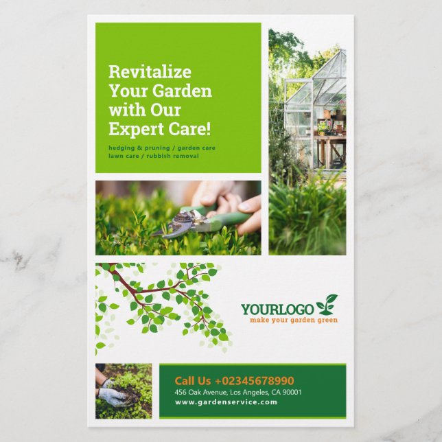 Gardener, Gardening Services, Lawn Care DL Flyer (Front)