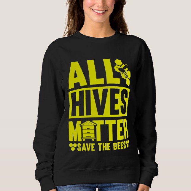 Gardener Hive Garden Plants Flowers Gardening Bees Sweatshirt (Front)