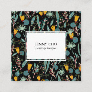 Gardener Landscaping Gardening Plants Modern Cool Square Business Card