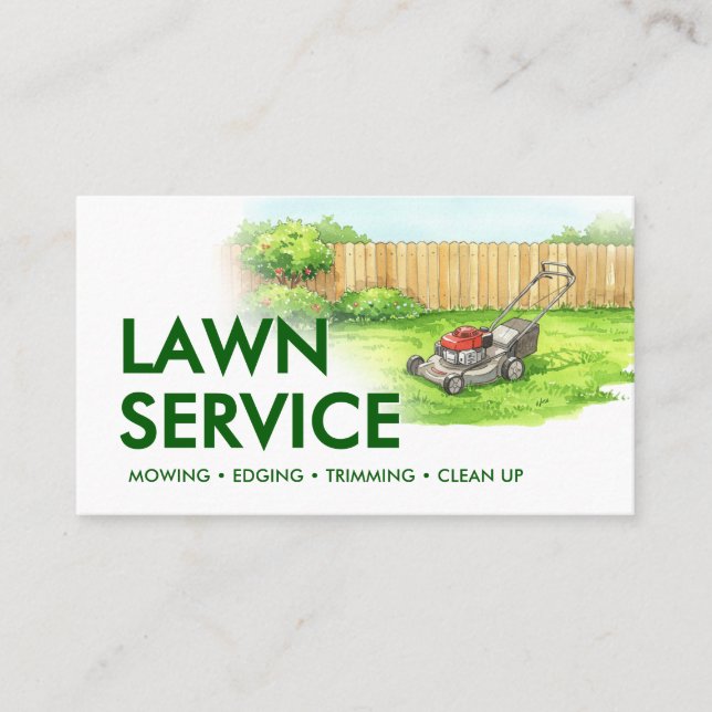 Gardener Lawn Care and Maintenance Business Card (Front)