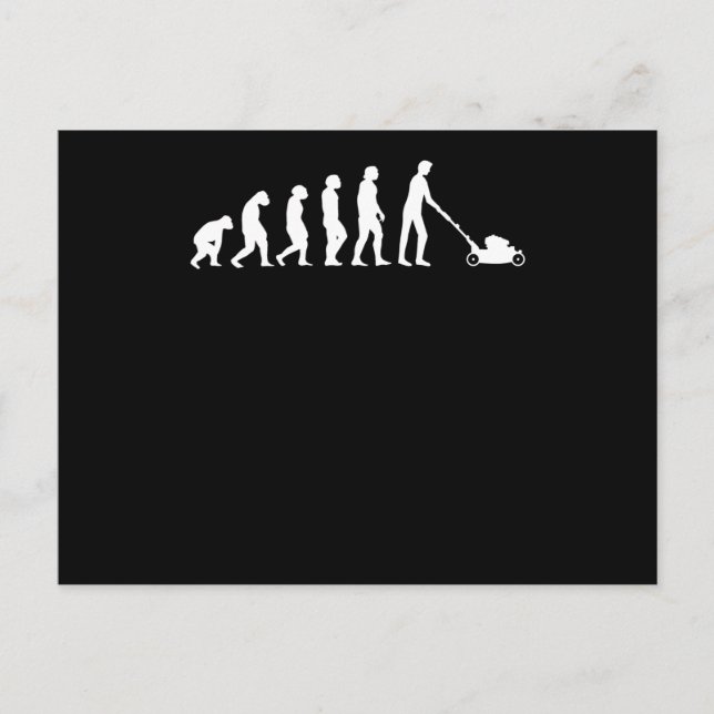 Gardener Lawn Mower Evolution Postcard (Front)