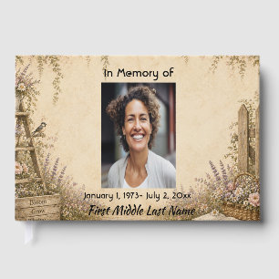 Gardener Memorial Prayer Card Photo Keepsake Guest Book